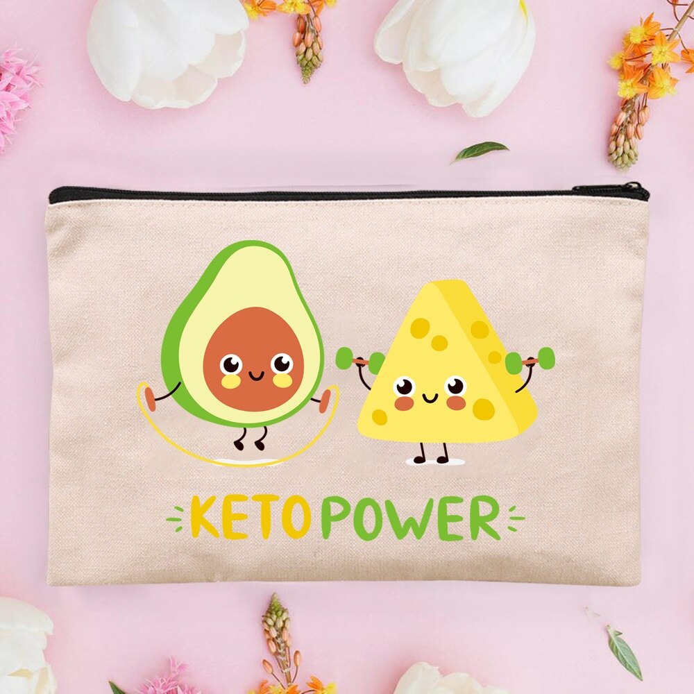 Women&#39;s Cosmetic Cases Avocado Pattern Lipstick Bag Zipper Cover Beautician Toiletry Makeup Pouch Coin Purse Pencil Case: 4Avocado007