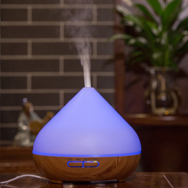 Diffuseur d'huile essentielle Premium 500ML, humidificateur, diffuseur de parfum naturel pour la maison avec 7 LED à changement de couleur avec prise ue