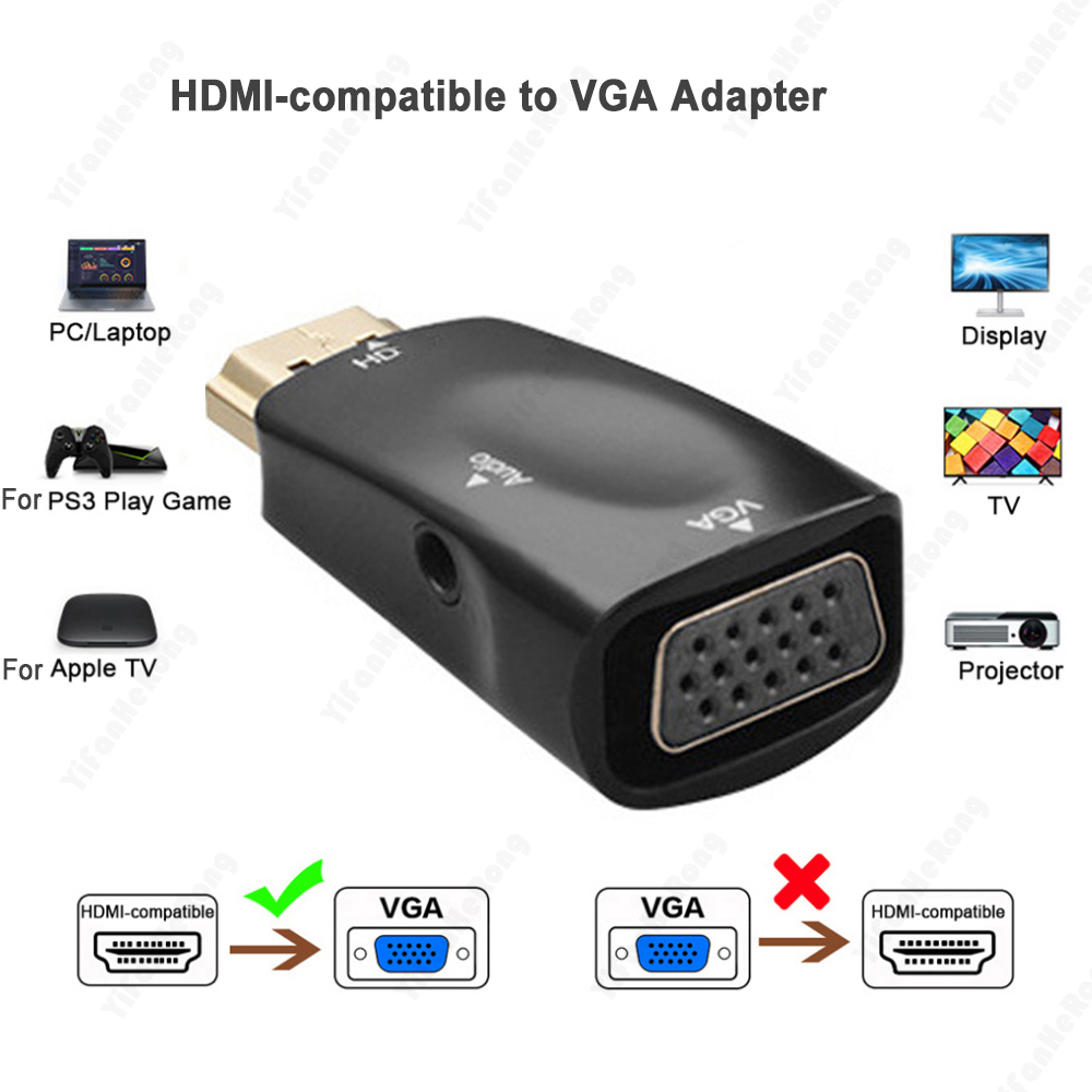 Mini HDMI-kompatibel zu VGA Kabel Konverter 1080P Audio Kabel Konverter mit 3,5 MM Jack Audio Für Laptop TV box Computer Display