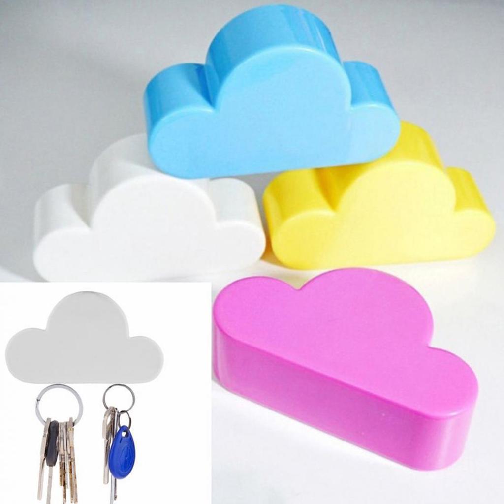 Cloud Shape Magnets Wall Key Holder Keys Securely Pink/Yellow