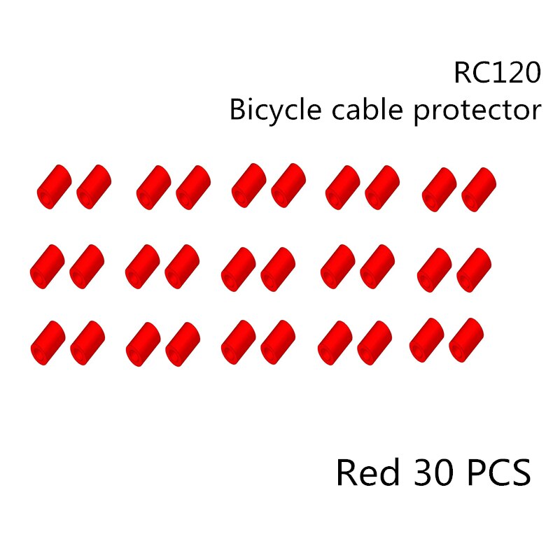 RISIKO Fahrrad Hülse Gummi Kabel Schutz für Rohr Linie Rohr Bremse Schicht Ultraleicht MTB Rahmen Schutzhülle Silikon Kabel führen: 30Stck-RC120-rot