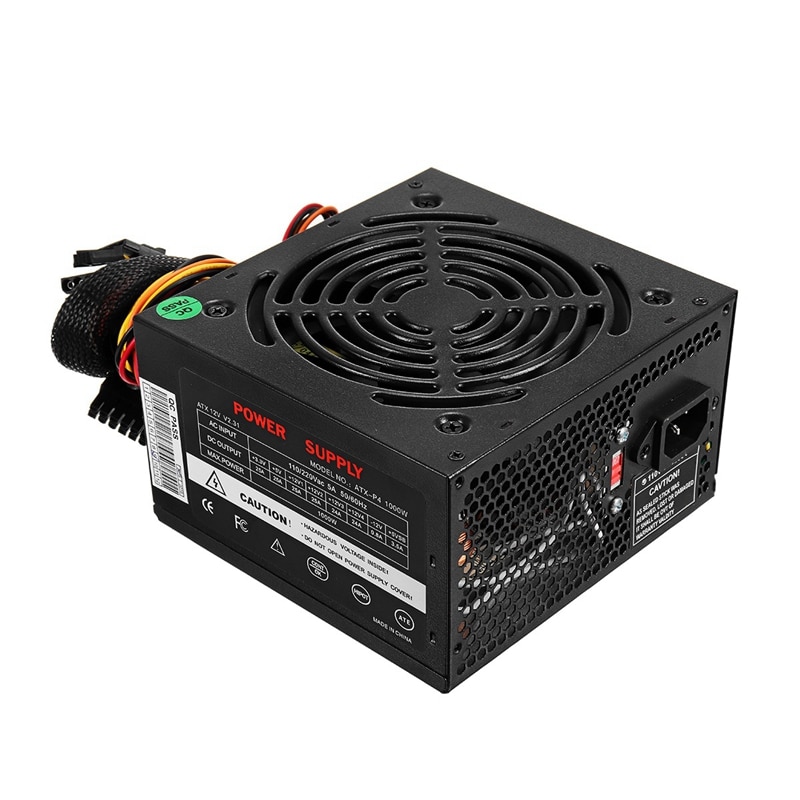 Eu Plug Black 1000W Voeding Psu Pfc Stille Ventilator Atx 24pin 12V Pc Computer Sata Gaming Pc voeding Voor Intel Amd Computer