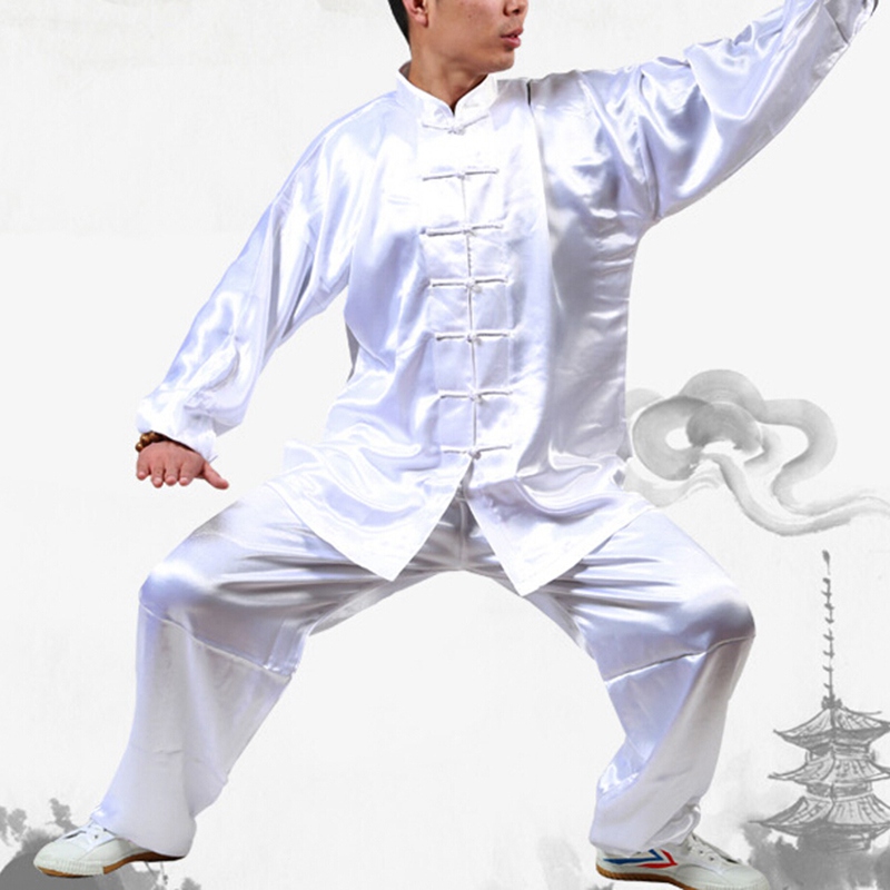Kung Fu Pakken Taijiquan Praktijk Prestaties Slijtage voor Mannen Vrouwen Wushu Uniform Stage Performance Tai Chi Kleding: White  Size 160