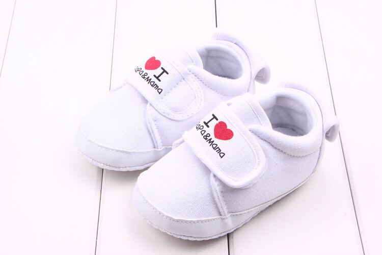 Nuevos zapatos pequeños para bebés, pegatinas mágicas de amor para niños, zapatos para niños pequeños: Blanco / 7-12 meses