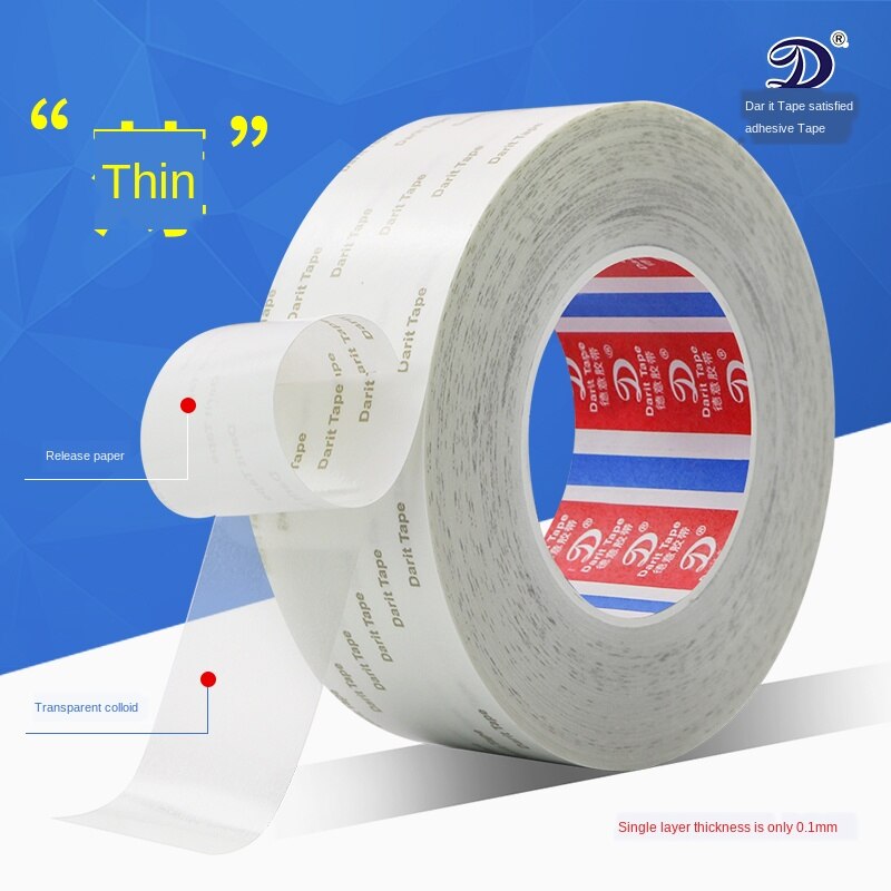 Ruban adhésif Transparent Double face en PET pour peinture diamant, sans piste, résistant aux hautes températures, Ultra-mince, électronique