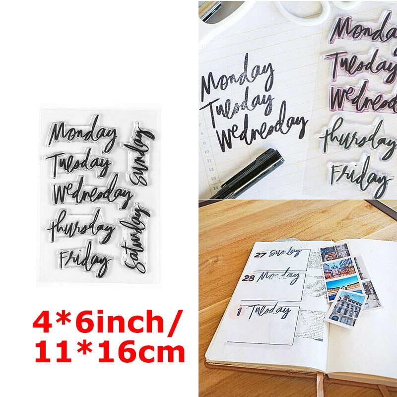 A-Z Capital Alphabets Number 0-9 Week Month Words Clear Stamps Thanks Loved Spring Happy Life English Letter DIY Craft 2022: 7