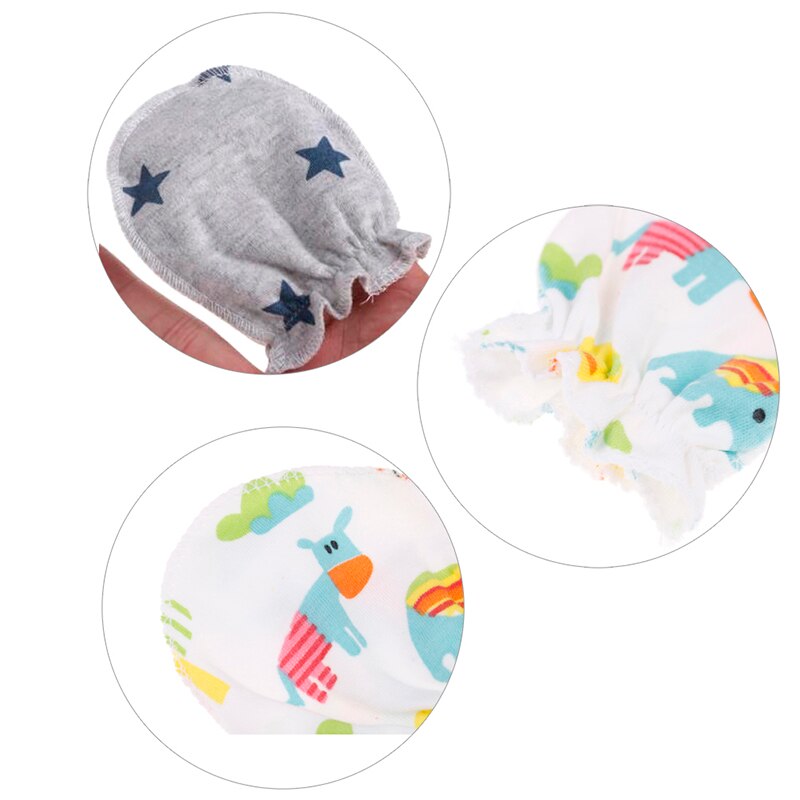 3Pairs Cotton Scratch Mittens Cotton Baby Glove Newborn Protection Face Baby Anti Scratching Gloves