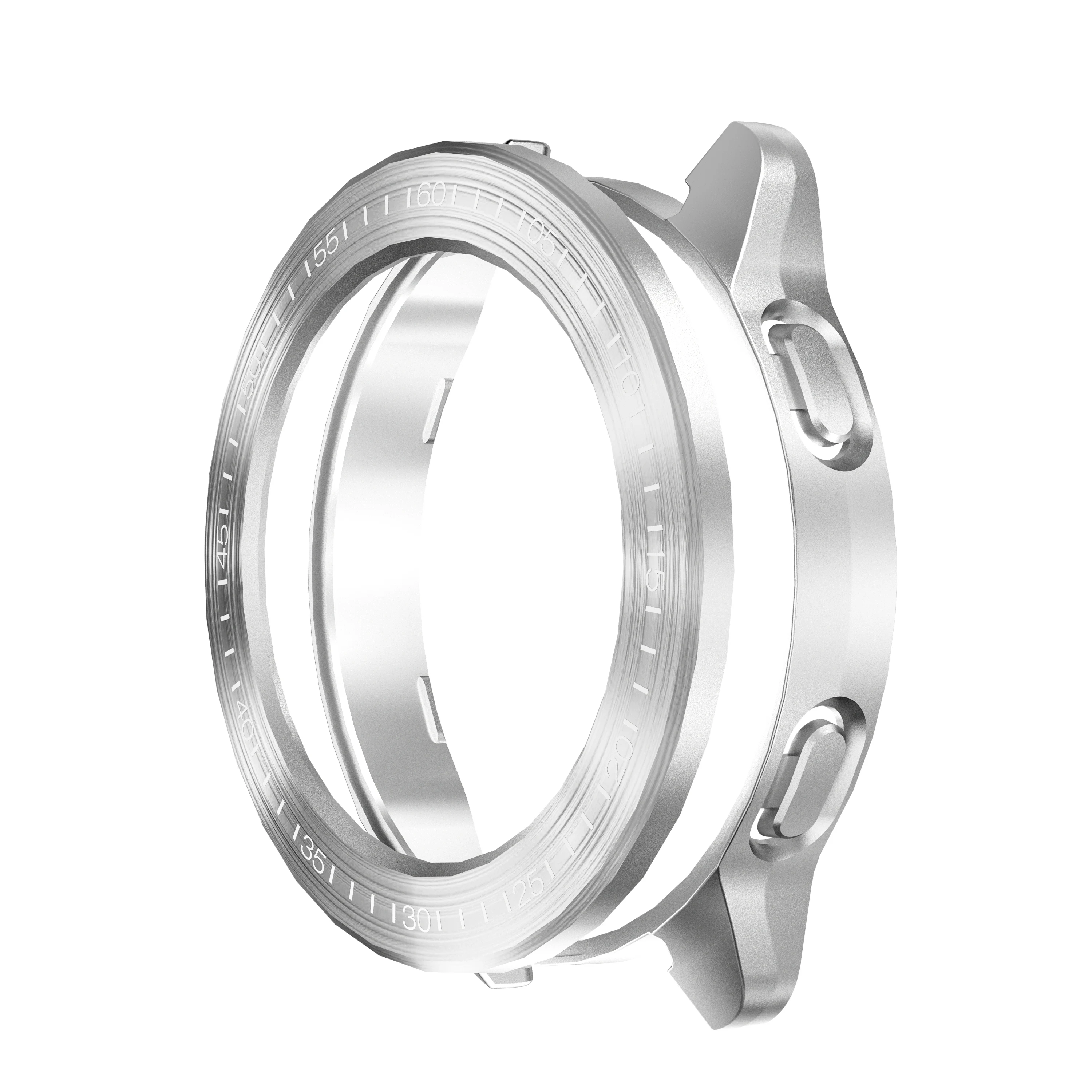 Abdeckung für Xiaomi Mi Uhr S3 fallen Zubehör PC Schutz Hülse für Mi Uhr S3 Galvani Draht Zeichnung Hohl fallen + lünette: Silber weiß