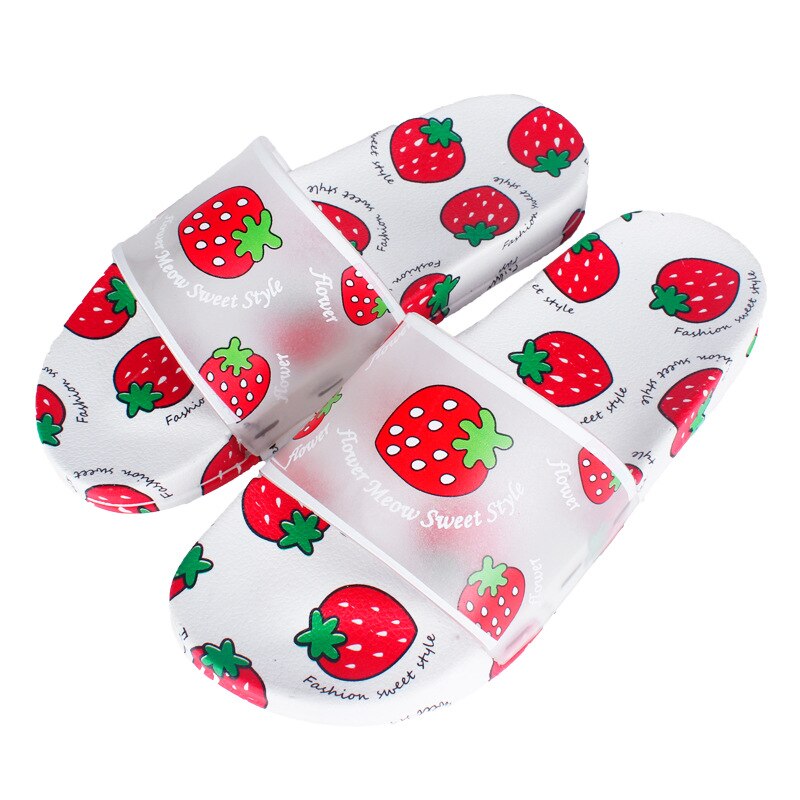 Dames slippers zomer mooie dames casual slip on fruit strand slippers dames thuis badkamer slides slippers vrouw