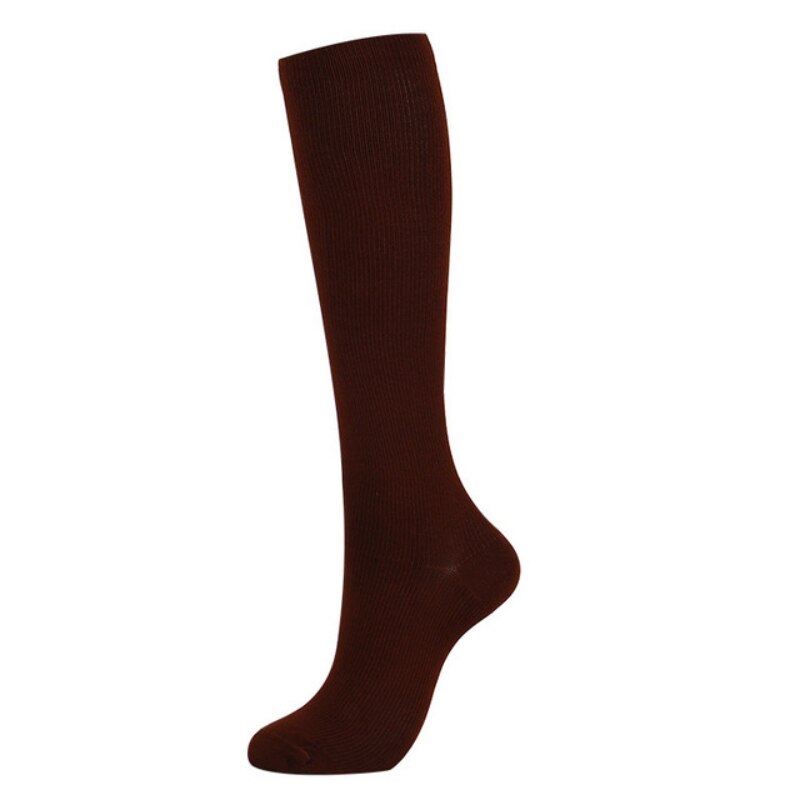 Thigh-High 29-31CM Compression Outdoors Stockings Pressure Nylon Varicose Vein Stocking Travel Leg Relief Pain Support Outdoor: Coffee / S/M