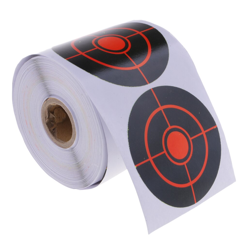 250 stücke/rolle Schießen Ziele Reaktiven Dia. 7,5 cm Klebe Papier Ziele Schwarz & verrotten-Sehen Sie Ihre Treffer Sofort