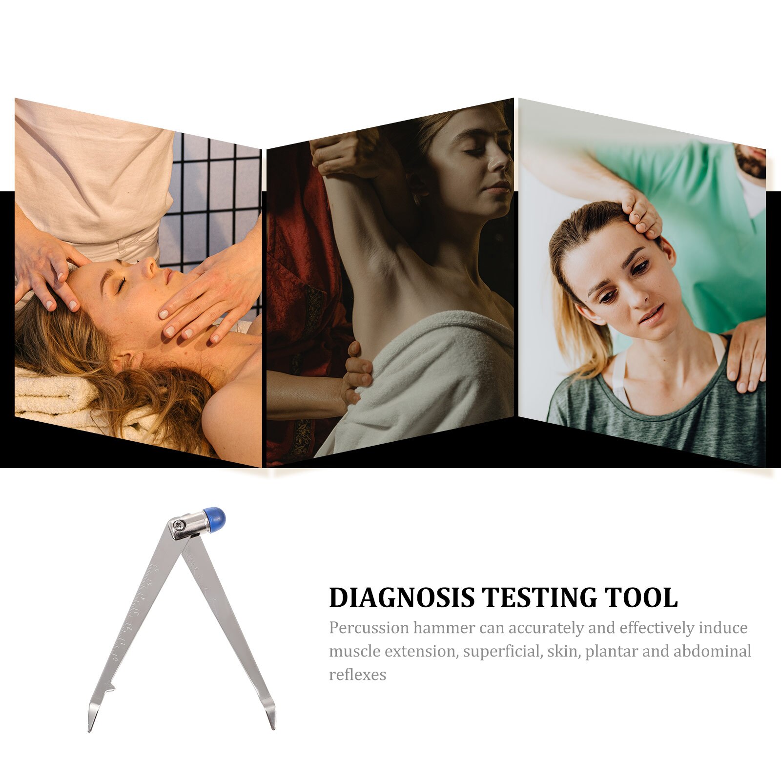 Neurological Diagnostic Hammer Diagnosis Testing Tool for Clinic (Silver)