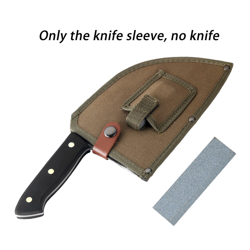 Kkwolf handmade forged kitchen chef knife full Tang high carbon steel slaughter knife cut cleaver Utility Chinese kitchen knife: knife sleeve