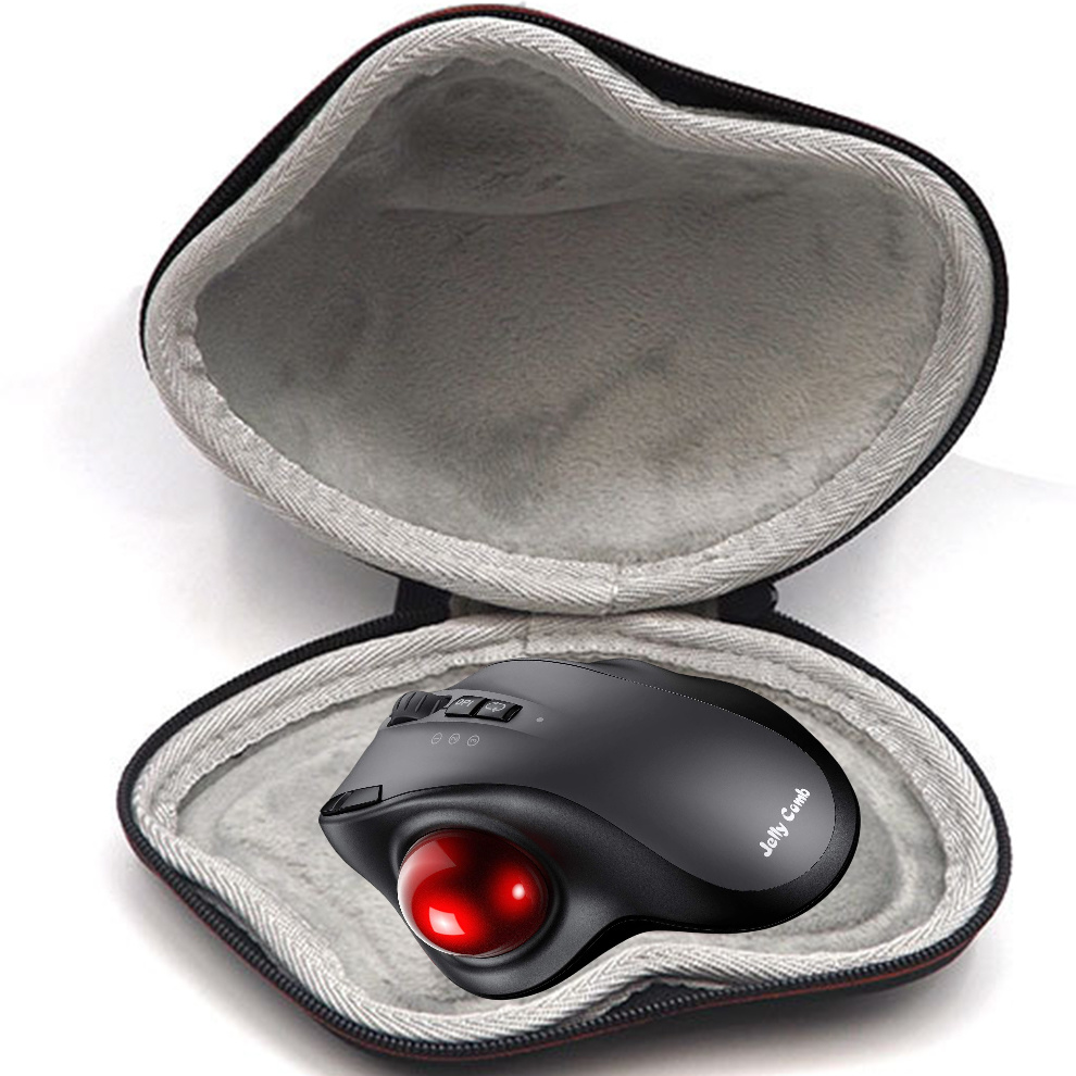 2400Dpi Trackball Muis, 2.4G &amp; Bluetooth Oplaadbare Muis Met Eva Case Tas Verticale Ergonomische Muizen Voor Laptop Ipad Mackbook: mouse and bag