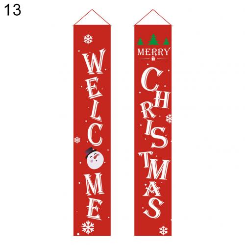 1 Pair Merry Christmas Welcome Door Hanging Signs Couplet Banner Party Decor: 13