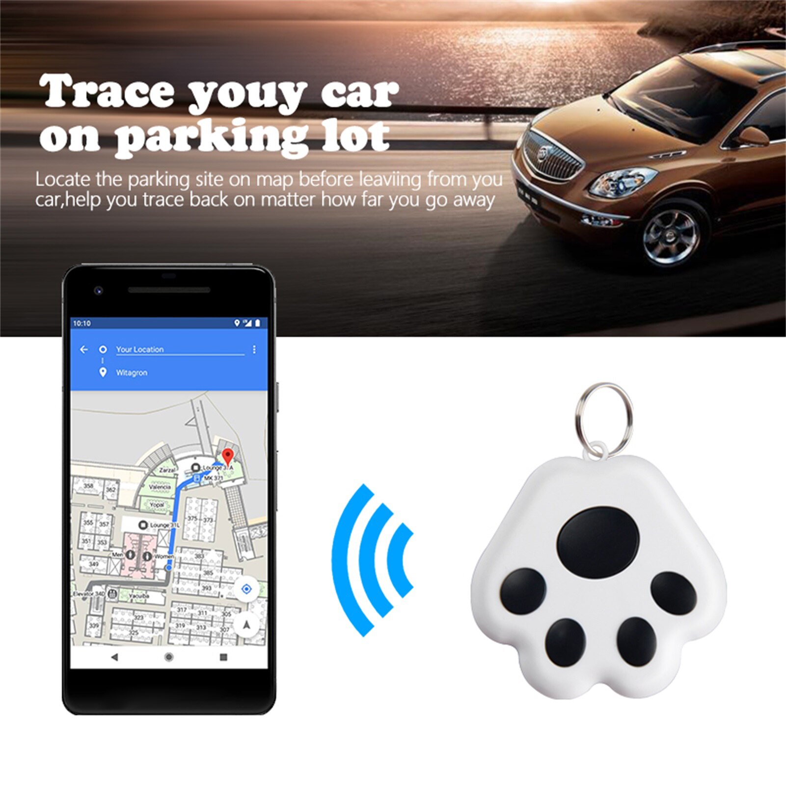Neue Bluetooth Anti-verloren Gerät Verfolgung Selfie Finder Hund pfote Verfolgung selbst Timer Finder Bluetooth 4,0 Lokalisierer