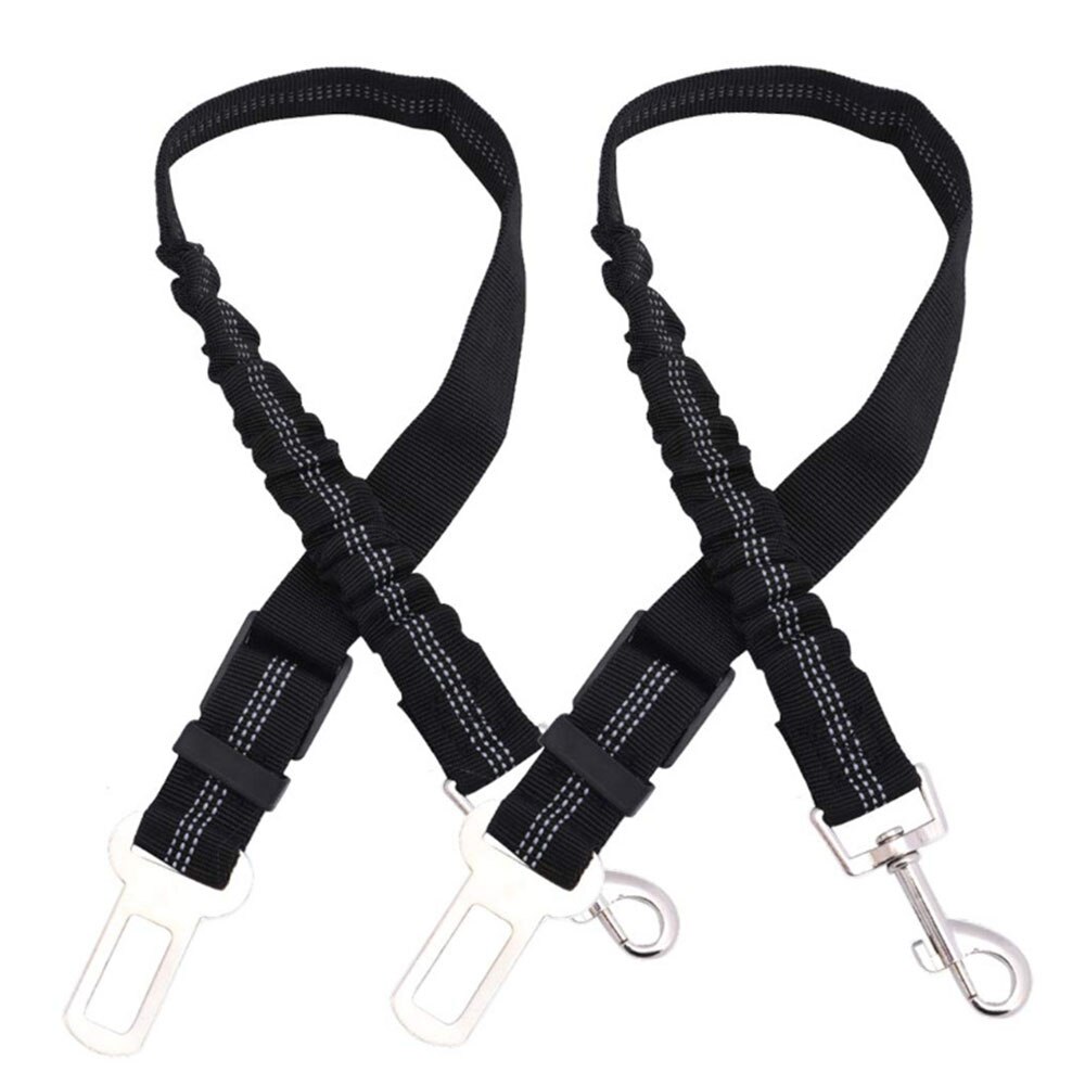 2Pcs Anti-Shock Dog Seat Belt Autogordel Reflecterende Elastische Hondenriem Voertuig Auto Veiligheid Harnas lead Clip Dierbenodigdheden