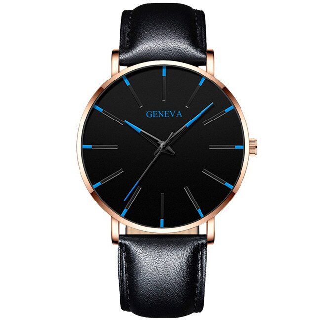 Minimalistiske herre ultra tynde ure simple herre business rustfrit stål mesh quartz ur: Jeg steg guldblå