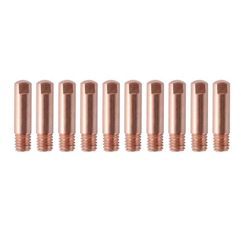 10 pièces MB-15AK M6 * 25mm MIG/MAG soudage torche pointe de Contact buse à gaz 0.8/1.0/1.2mm