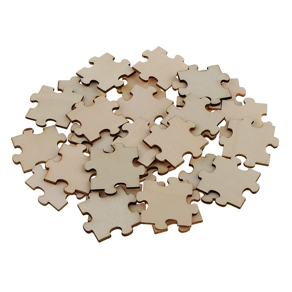 50 Stuks 40 Mm Thuis/School Onderwijs Accessoire Blank Houten Puzzel Embellishments Hout Plakjes Speelgoed Bruiloft Art Craft