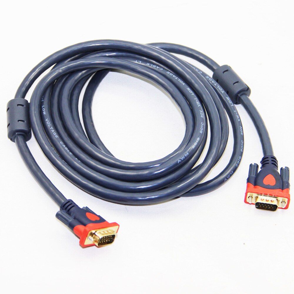 Bochara-Cable VGA macho a macho 3 + 9 HD totalmente alámbrico de 15 pines para LCD, CRT, proyector, PC, portátil, Monitor de 1,5 m, 3m, 5m, 10m, 15m, 20m