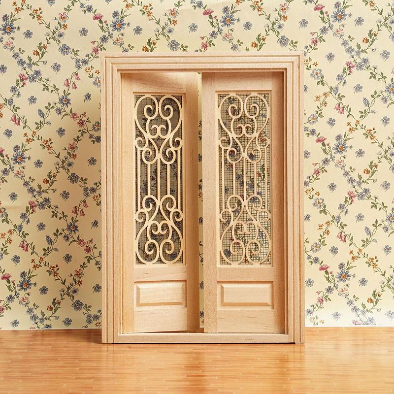Dongzhur 1:12 Puppenhaus Mini Szene Modell Vegetarisch Embryo Paar Open Screen Tür Rahmen Können Farbe Puppe Spielzeug Möbel Zubehör