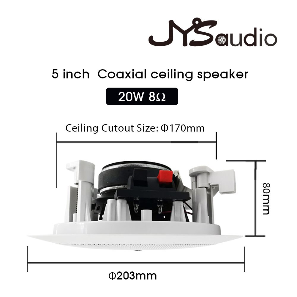 Altoparlante Audio da 5 &quot;a soffitto a 2 vie (singolo) sistema PA integrato dinamico perfetto per aree chiuse interne bagnate cucine per bagni