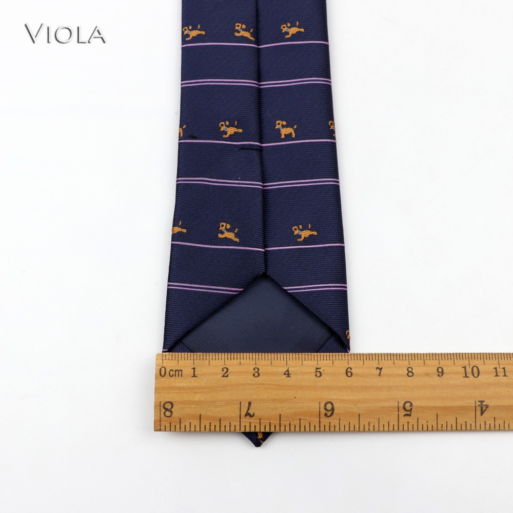 Sød tegneserie doggy jacquard slips 6cm smal afslappet polyester mandlig tynd slips business smoking shirt til mænd tilbehør
