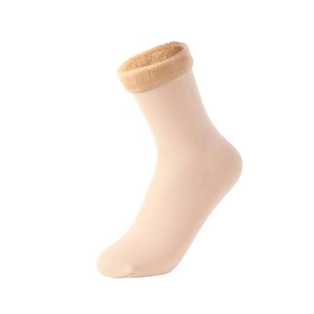 Mulheres inverno quente engrossar meias térmicas cor sólida veludo macio náilon botas térmicas chão dormir meias neve quente meias: Default Title