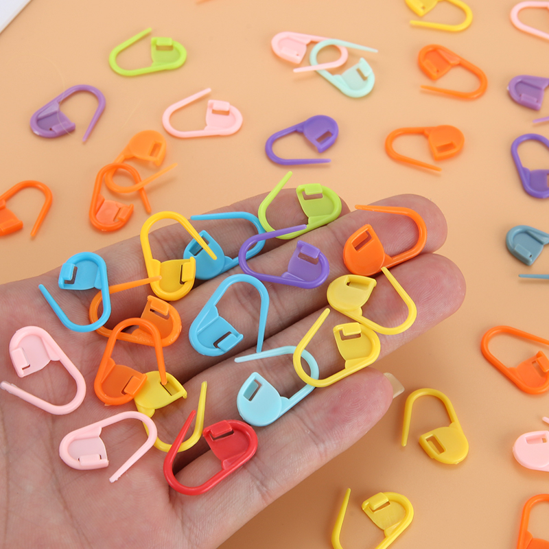 Paquete de Mini marcadores de punto de bloqueo de ganchillo para tejer, tarjeta de felicitación para bebé, soporte de marcadores de plástico, Clip de aguja artesanal