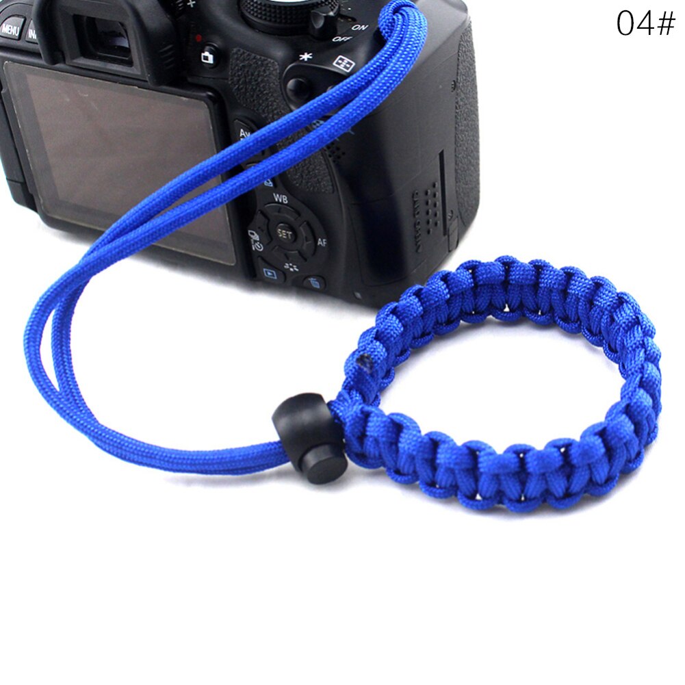 For DSLR Camera Leather Grip Wrist Hand Strap Hand-made Parachute Rope Camera Wristband: 04