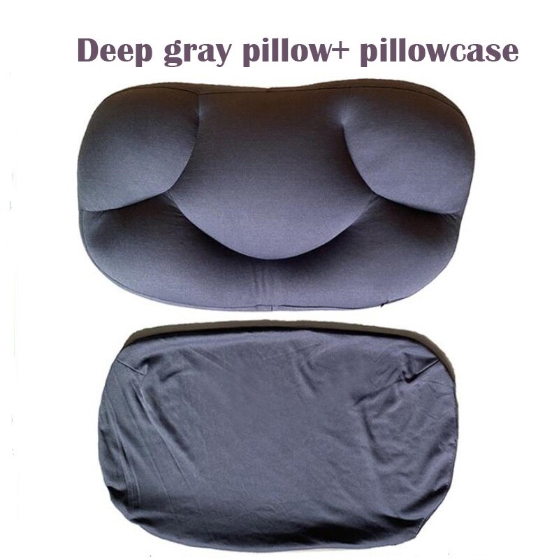 Almohada de Airball Micro para dormir en la nube, cojín 3D para el cuello y la cabeza, para aliviar la presión del huevo: deep gray with case