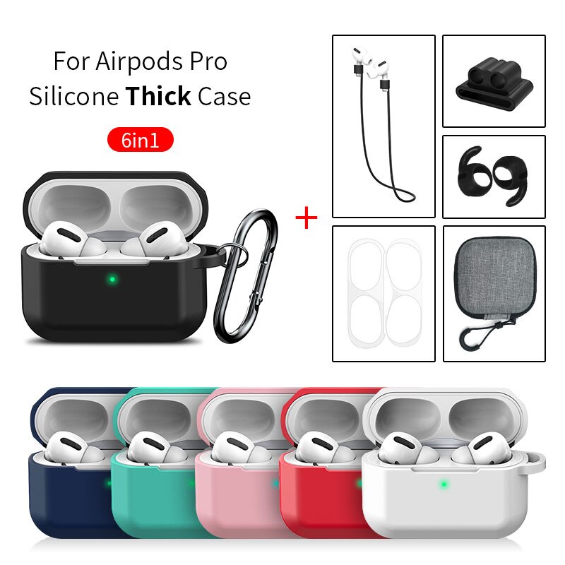 Funda gruesa 6 en 1 para auriculares Airpods Pro, conjunto de almacenamiento para auriculares Bluetooth, cubierta protectora para Digital, producto de almacenamiento ALLK