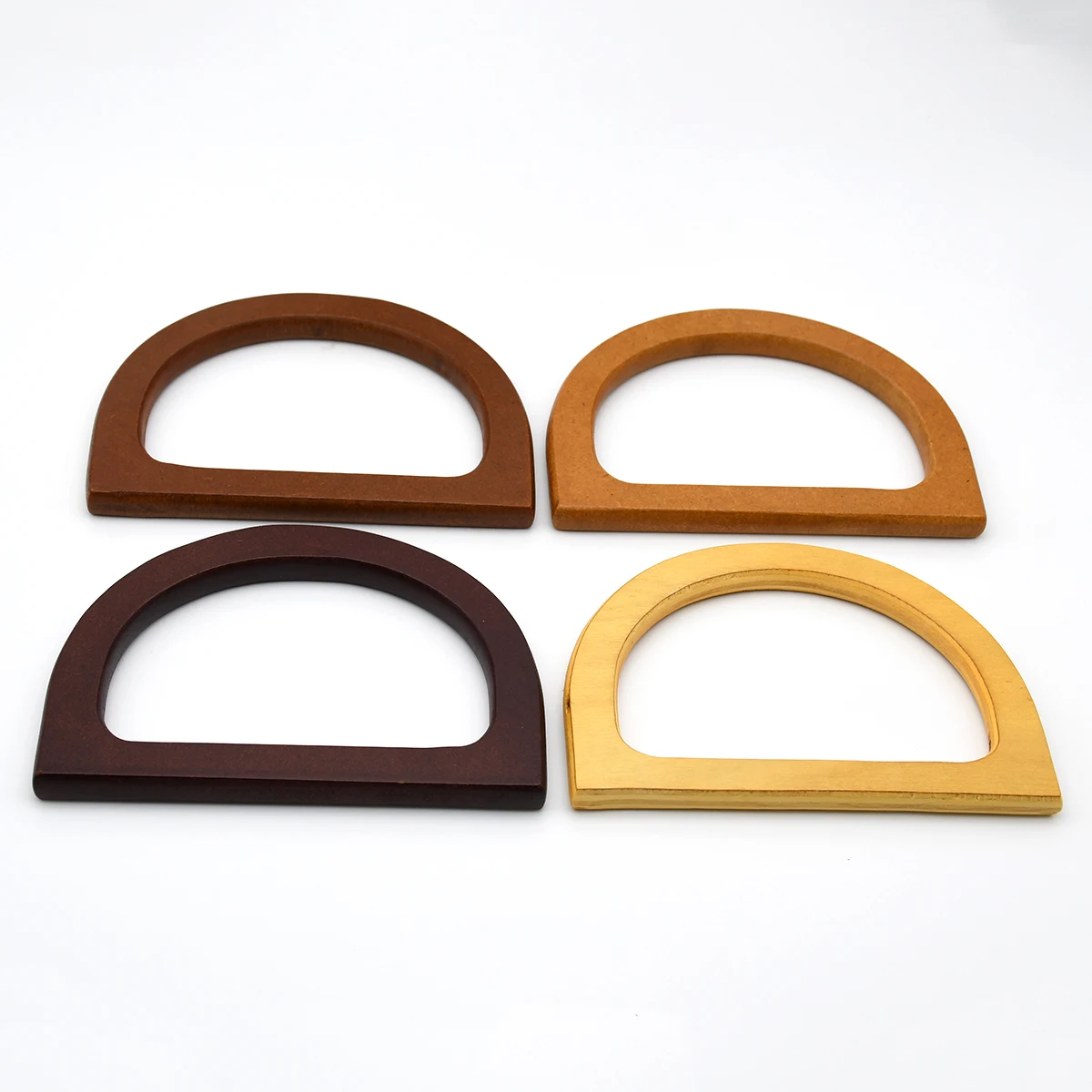 1 st träväskhandtag handväska väskram d-ring form ersättning gör-det-själv väskdelar tillbehör