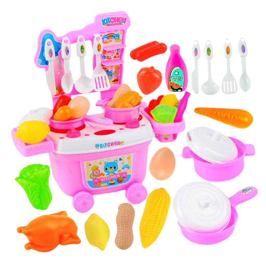 18 Pieces Pretend Kitchen Set for Kids – Pretend Play Food Sets for Boys Girls Age 3 Years and Up