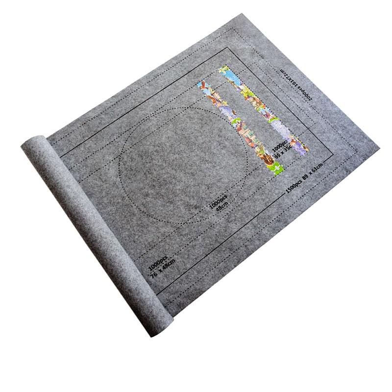 Puzzels Pad Jigsaw Roll Vilt Mat Puzzels Deken Voor Tot 1500 Stuks Puzzel Accessoires Draagbare Reizen (Alleen puzzel Mat): Gray