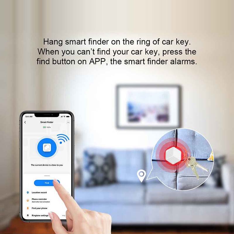 Anti-Verloren Alarm Tuya Bluetooth Smart Finder Alarm Tegel Portemonnee Sleutels Alarm Locator Realtime Kids Huisdieren Anti-verloren