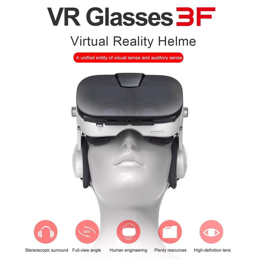Originele Vr Bril Voor Smartphone 4-6.4 Inch Virtual Reality 3D Glazen Doos Ondersteuning 0-800 Bijziendheid Vr headset Helm Voor Telefoon
