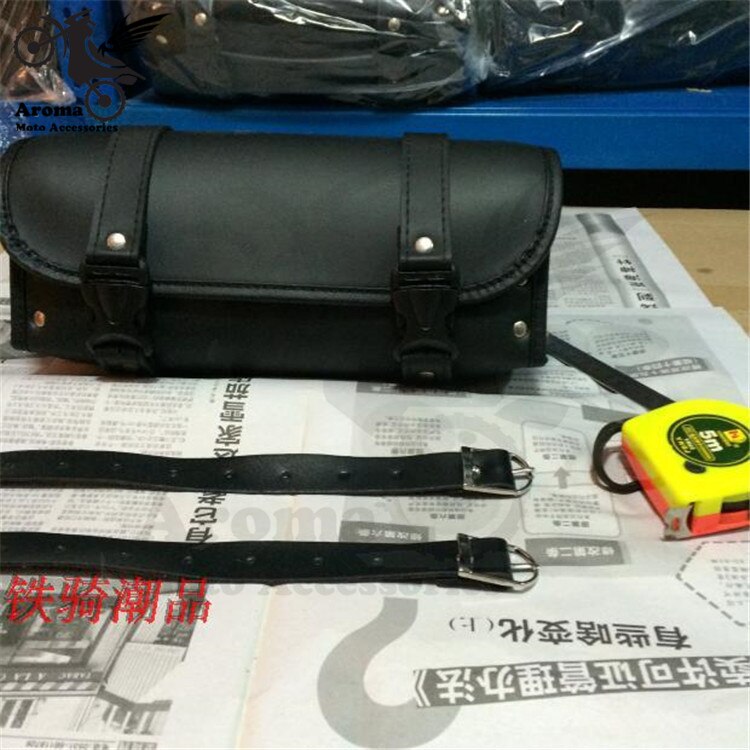black leather scooter saddle bags motocross luggage motorbike saddlebag unviersal moto tail bag leather motorcycle head bag