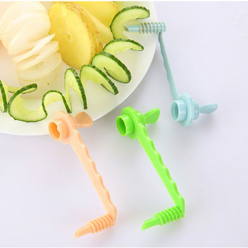 Rotary Manual Slicer Carrot Potato Fruit Vegetable Spiral Cutter Chef Cooking Carving Device Home Gadgets Color Send At Random