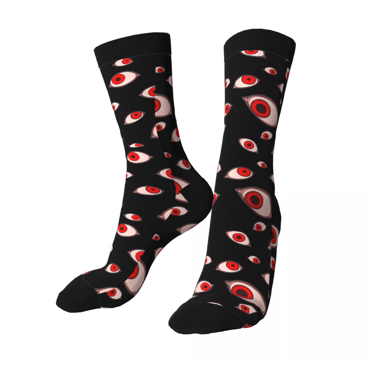 Calcetines con ojos de película de terror para hombre, ropa de 5% licra, Vintage, gruesos, de tubo medio, de Dracula y vampiro
