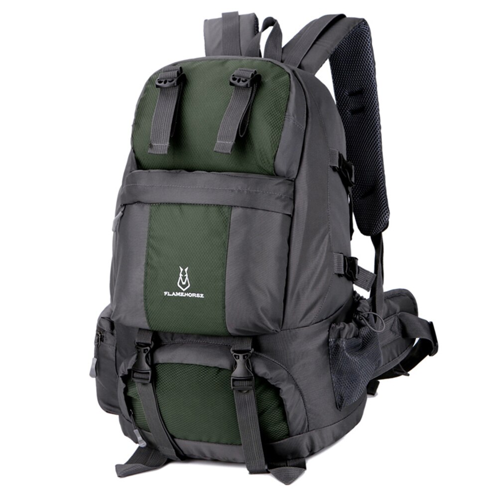 50L Hiking Rucksack Climbing Backpack Rucksack Men Outdoor Sport Bag Travel Daypack Waterproof for Camping Trekking Fishing Bags: Army green