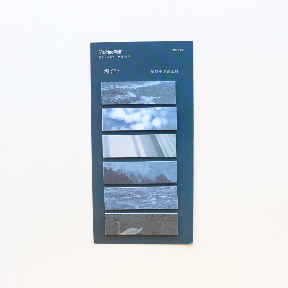 Domikee landscape school student sticky notes pad ins self-adhesive index label mug memo pad stationery: Green