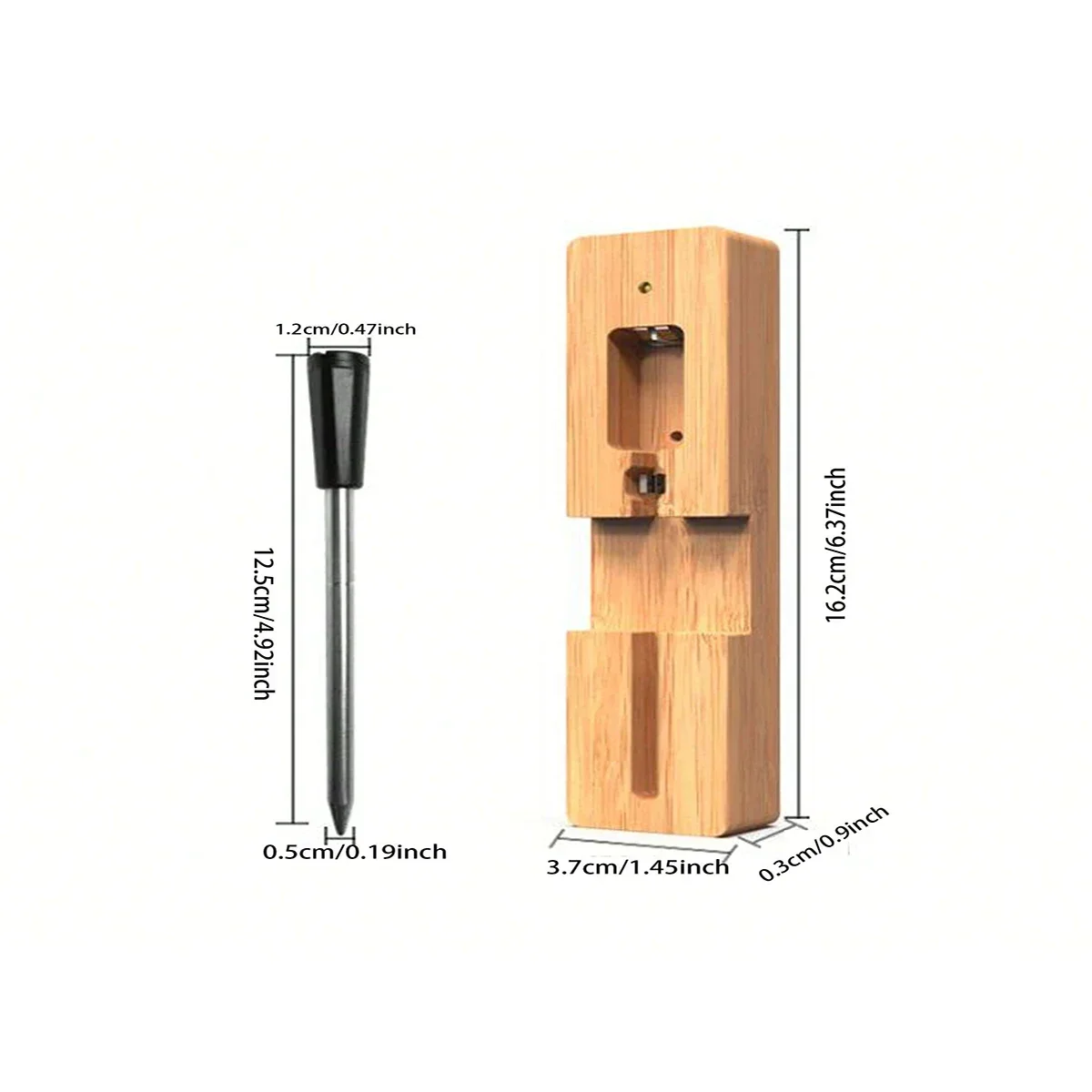 1 trådløst stegetermometer med digitalt display, metalføler, egnet til voksne - egnet til udendørs grill