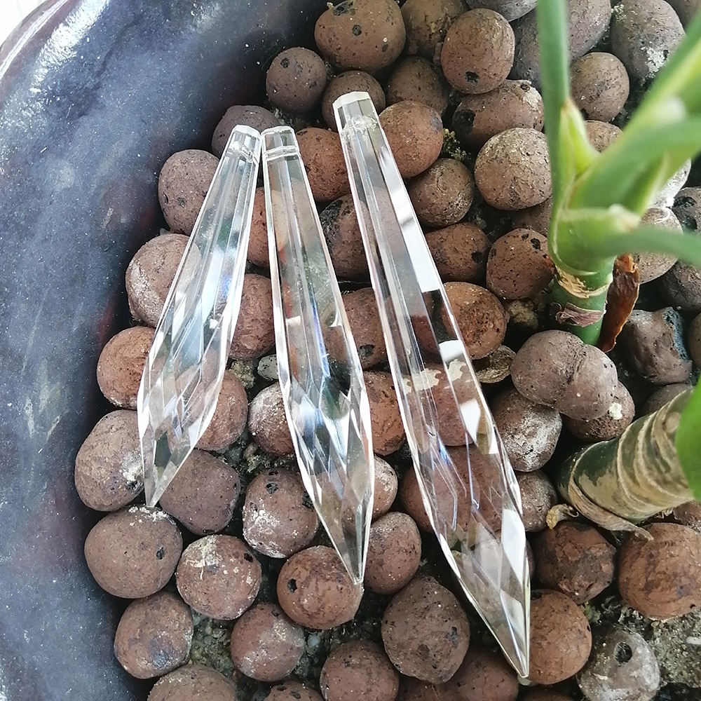 Camal 10 stk 63mm 75mm 100mm mangefasettert istap u krystall anheng prisme lampe hengende lysekrone suncatcher bryllupsfest