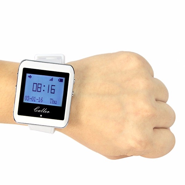 Reloj pulsera inalámbrico, receptor de comida rápida para restaurante, sistema de llamada de camarero, 999 canales, 433MHz, equipos de restaurantes