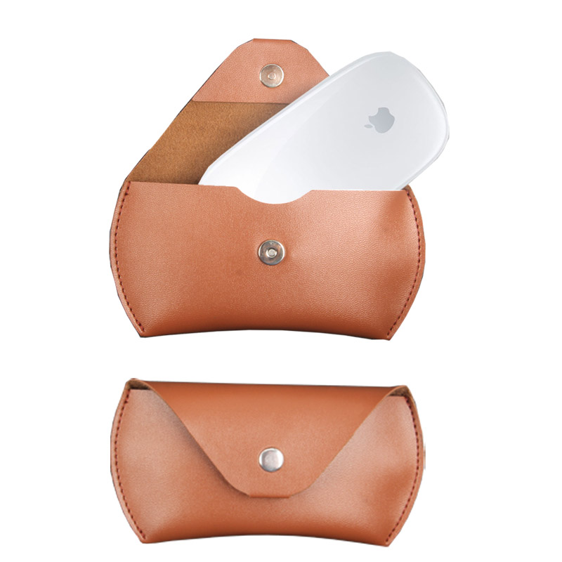 For Apple Mouse Protective Case magic mouse 1/2 Generation Wireless Bluetooth Magnetic Leather Bag: Trans-dark Pink