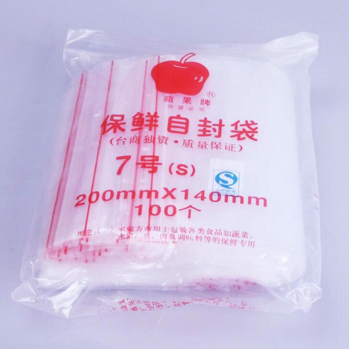 100 stk/pak genlukkelige plastikemballage poser zip lock poly poser lynlås klare ziplock poser til laboratorie bægerglas mv