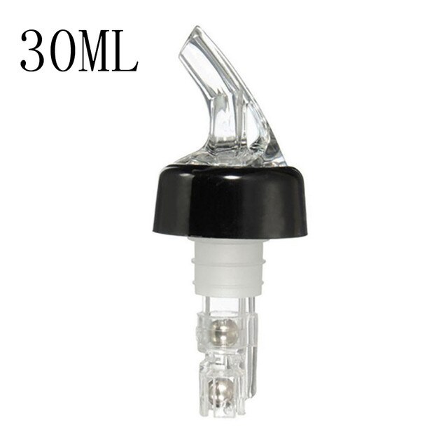 20/30ML Kunststoff Quantitative Wein Ausgießer Alkohol Flüssigkeit Spender Messung Öl Auslauf Wein Decanter Flasche Düse Stopper: Black 30ml