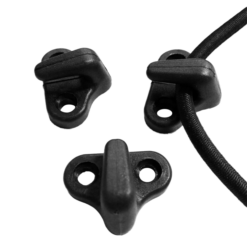 4 Pack Black Nylon Lashing Hooks / J-Hooks Replacement for Kayak Bungee Cord